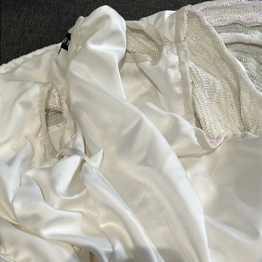 Retrofete Maxi dress iridescent sequence with belt - Picture 12 of 17